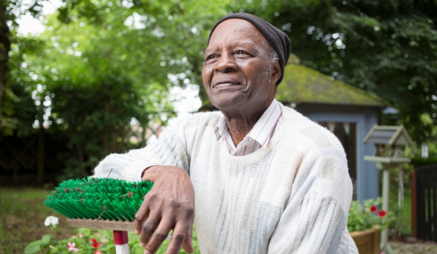 Man in his garden