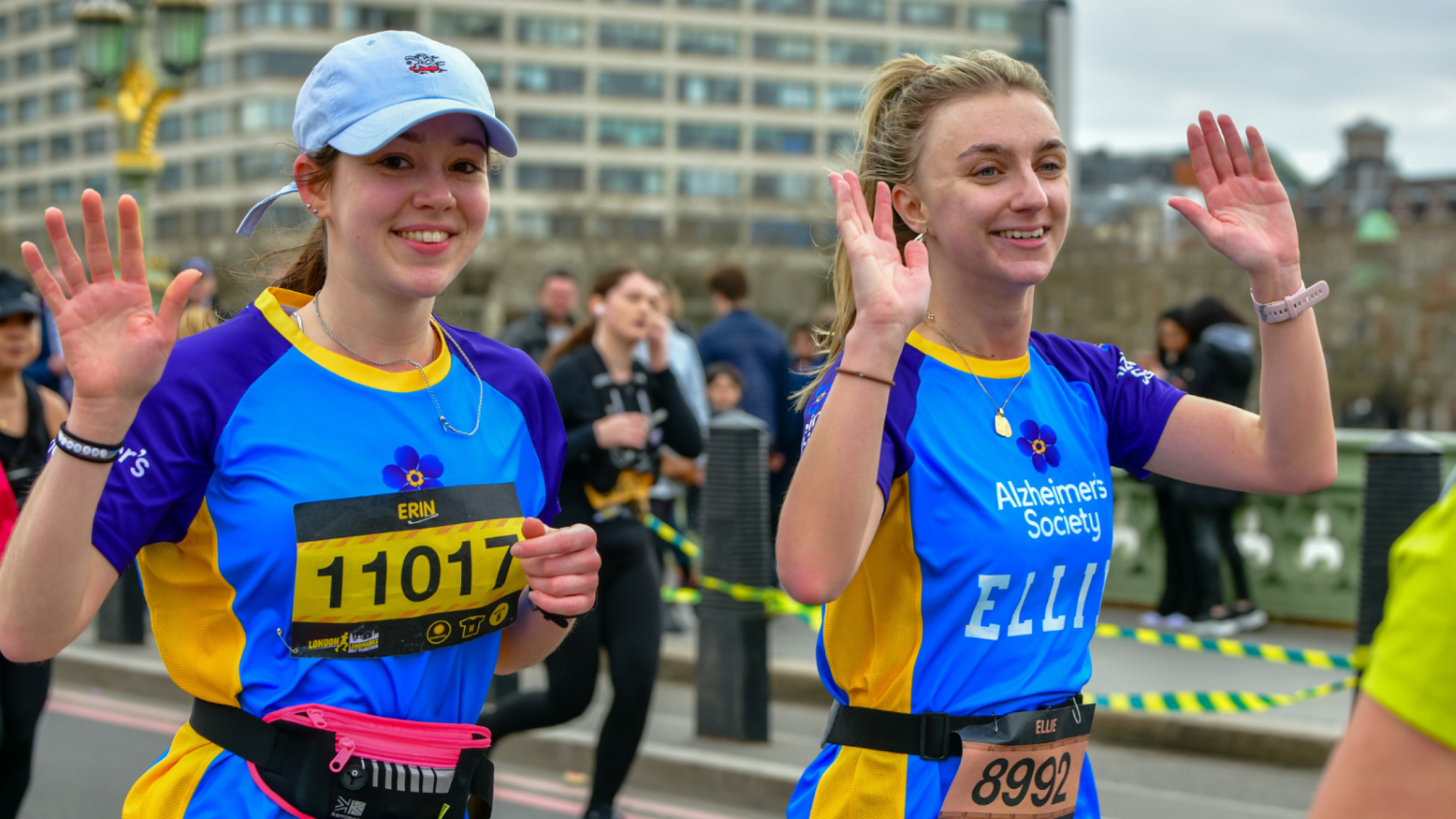 Two girls running