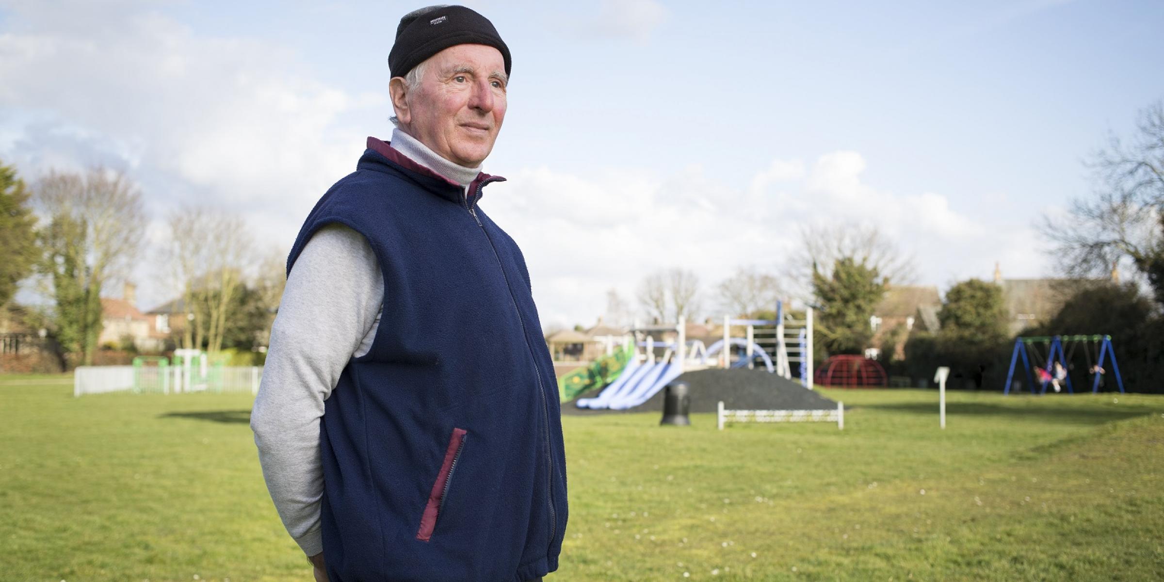 Man dressed warmly outside