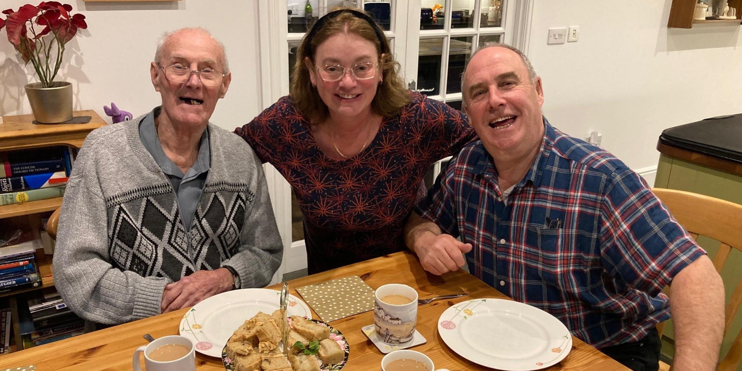 Chris, Irene and Rodger enjoying afternoon tea