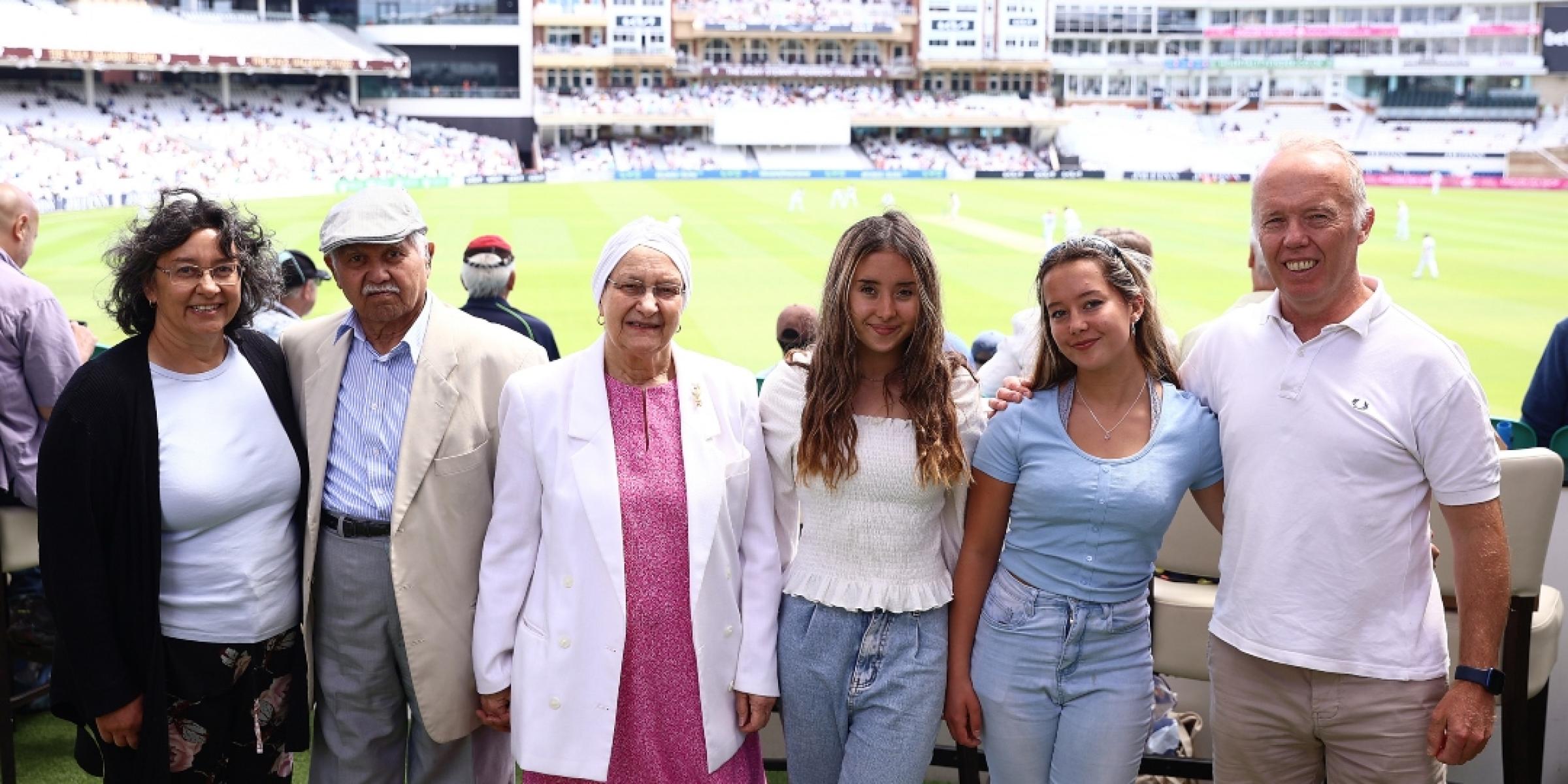 Zohra, Afzal and their family at the Dementia Friendly Match between the Surrey and Kent cricket teams at the Oval