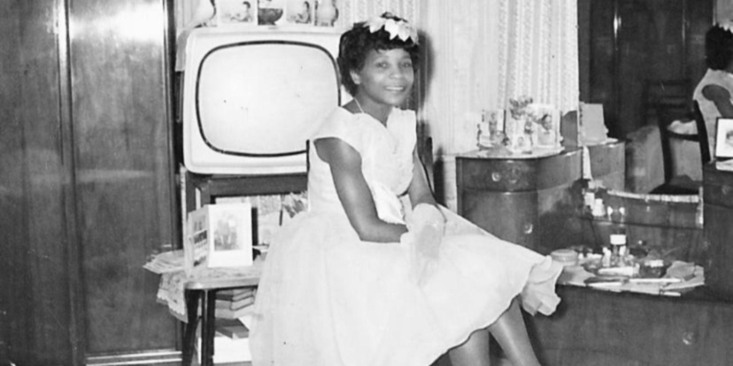 A young Hilda photographed in black and white