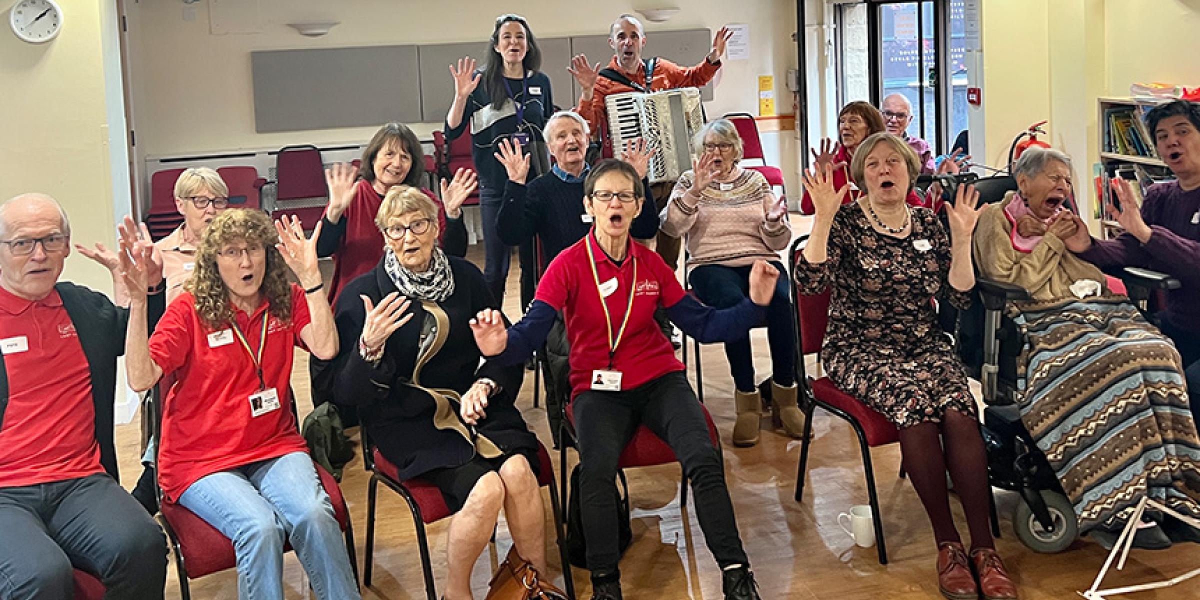 A lost chord session, Group members pose for a photo.