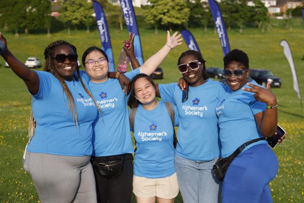 Volunteers standing in a field