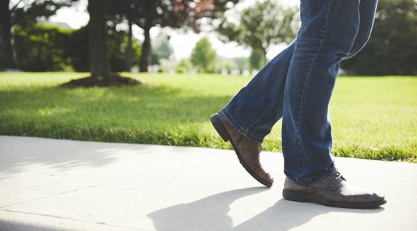 A person walking on a path