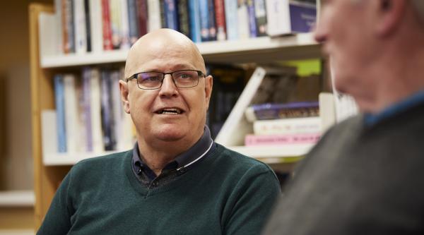 A man with dementia at work