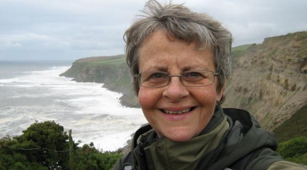 Wendy Mitchell at the seaside
