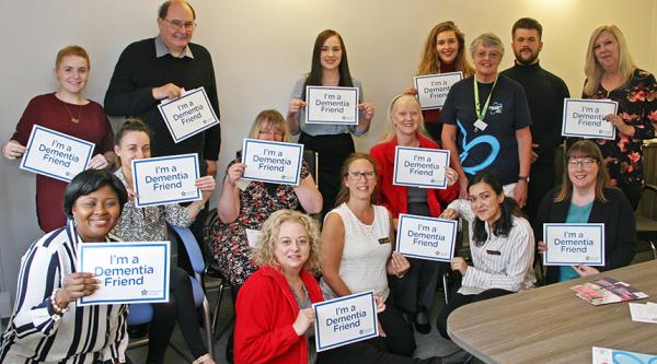 Heather Hooper with local care home staff