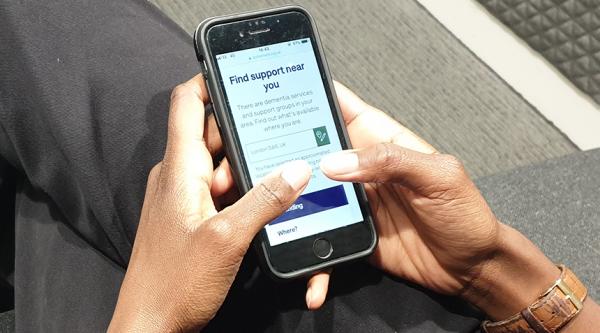 Using the dementia directory on a phone