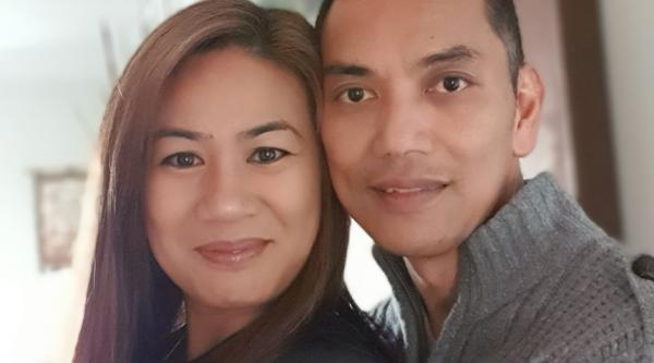 Michelle Macadangdang with her husband David