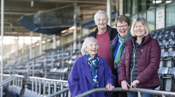A family at a sports ground