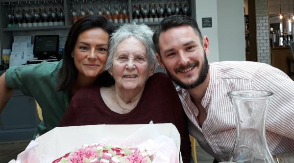 Jacqueline's mum, Audrey, with Lorna and Alex, her grandchildren
