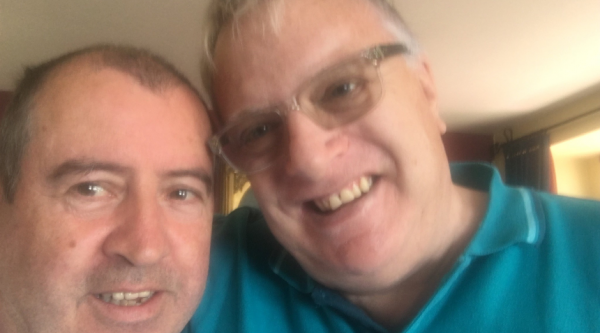 Bernard and Andy smiling together