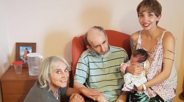 Pat with husband David, daughter Robyn and newborn Poppy Joan