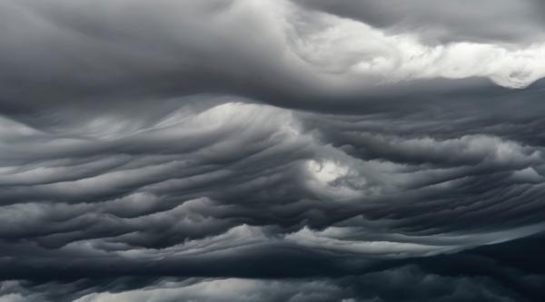 An image in black and white of some clouds