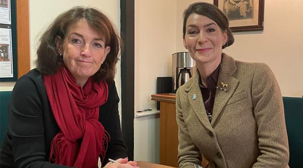 Society campaigner Tricia with her MP