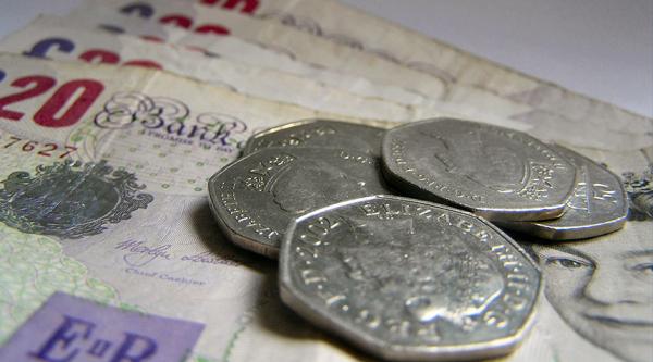 £20 notes and some 50p coins