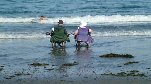 People sitting at the beach