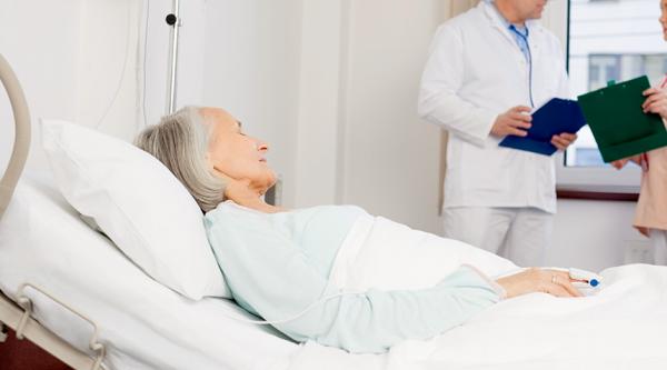 Person in hospital bed