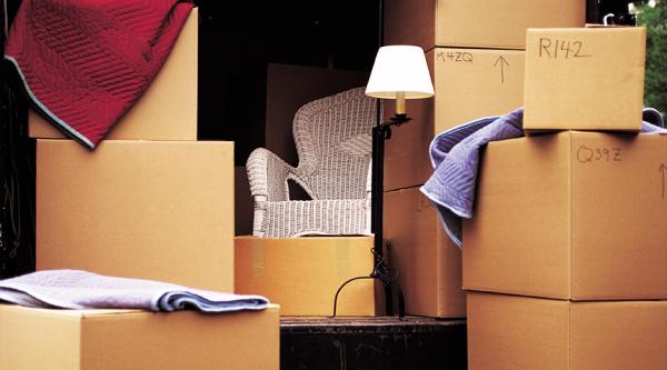 Boxes packed for someone moving home