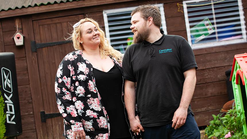 Louise Thomson with her partner Mark