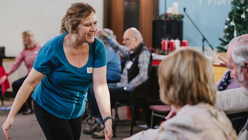 Kim Hall leads a Love to Move session