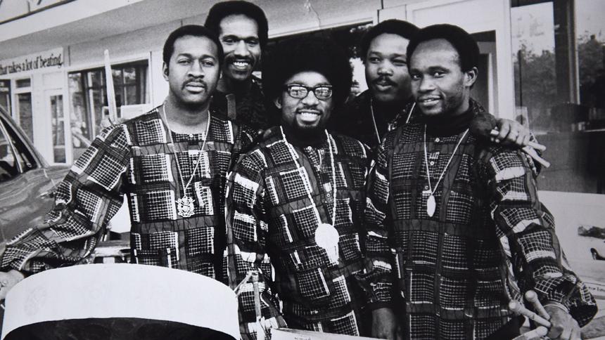 A younger Raymond James with his old steel band