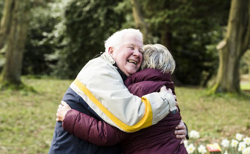A couple hugging