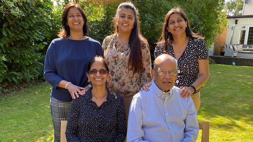 Mithlesh Mittal outside with some family members.