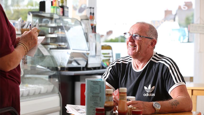 Andy Paul at his local cafe.