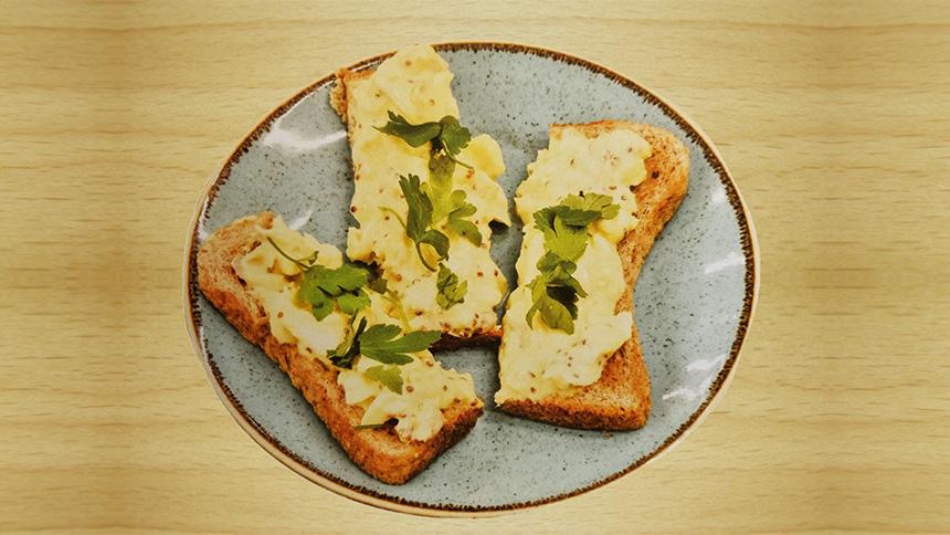 Smoked haddock on toast