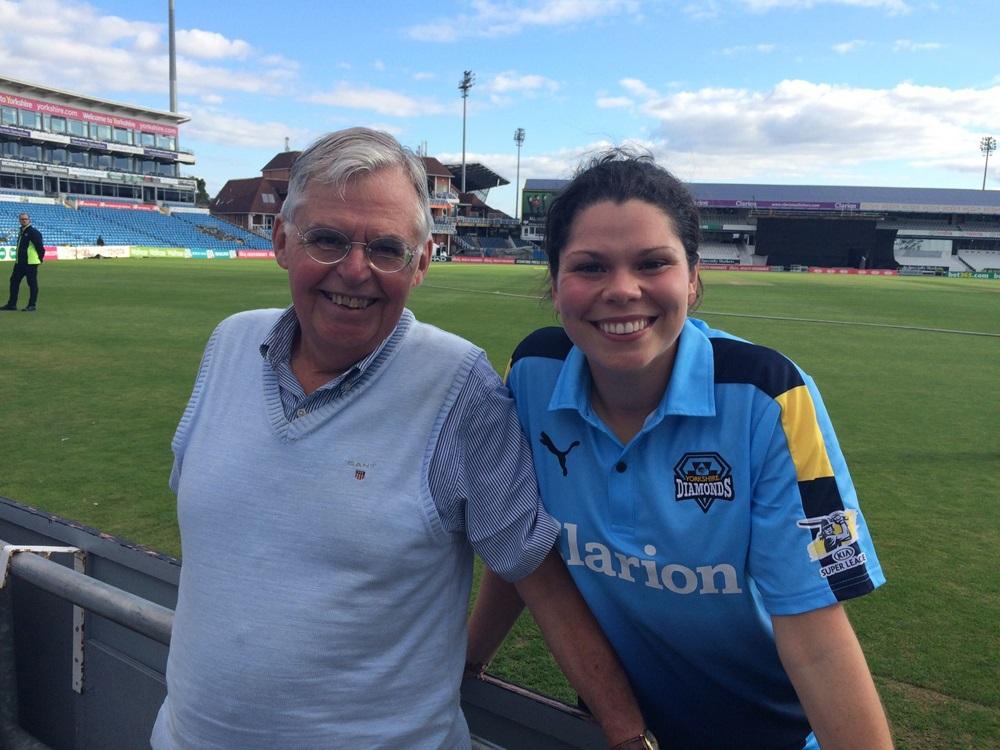 Alice Davidson-Richards with her father