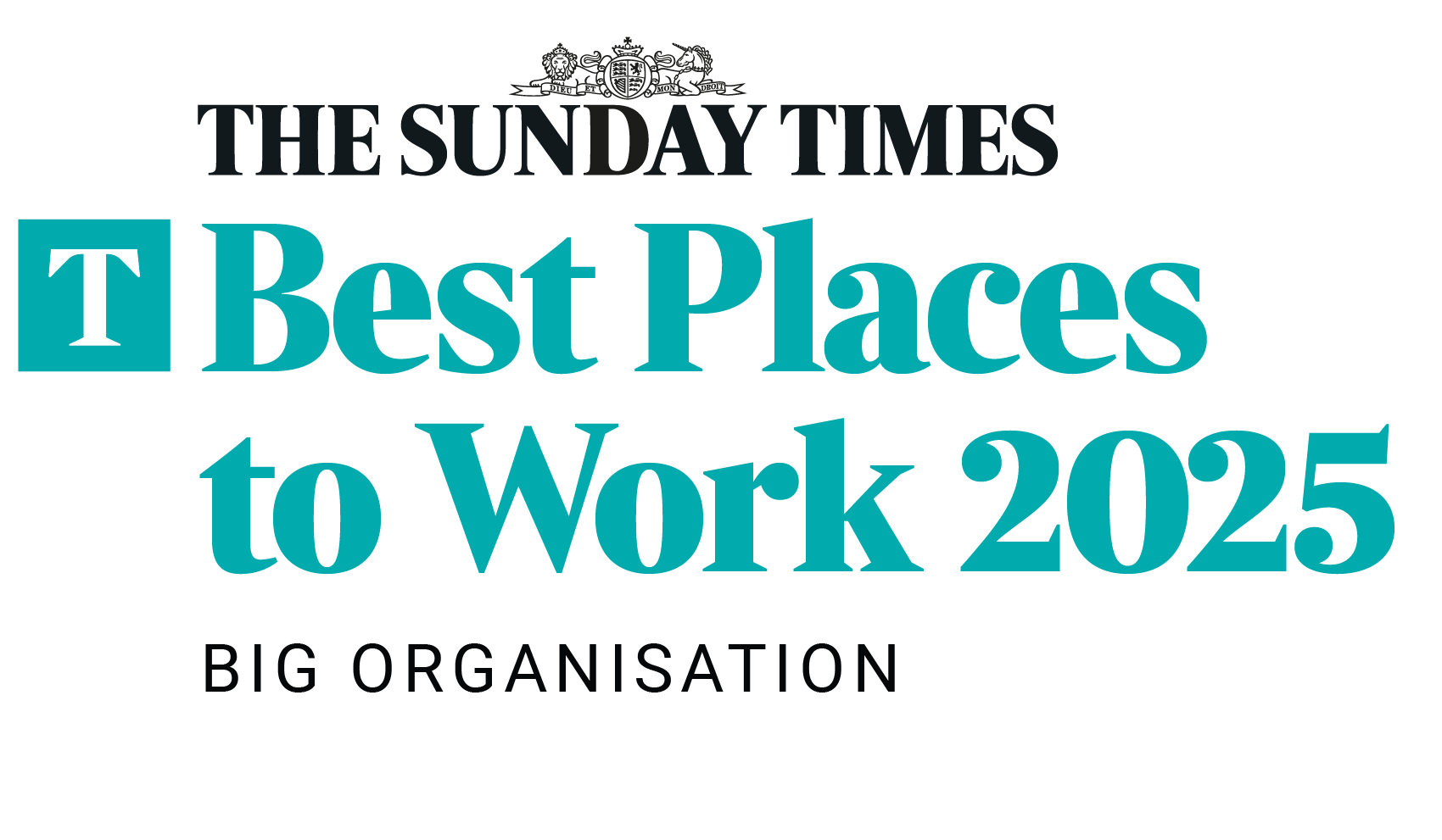 The Sunday Times Best Places to Work 2025 (Big Organisations) logo