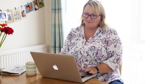 A woman on her laptop