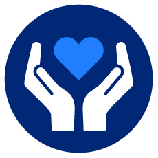 Two hands holding up a heart icon